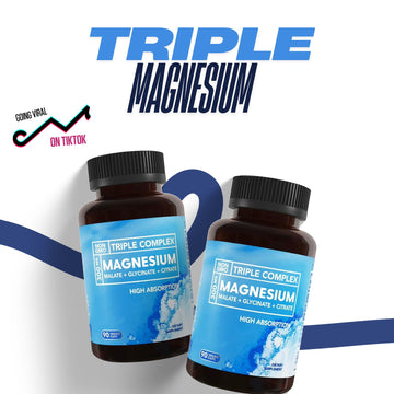 Triple Magnesium Complex | 300mg of Magnesium Glycinate, Malate, & Citrate for Muscles, Nerves, & Energy | High Absorption | Vegan, Non-GMO | 90 Capsules